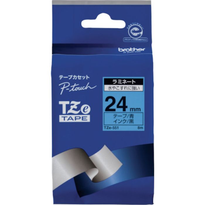 ブラザー Tzeテープ 黒文字/青地/24mm(Tcode:3846759)