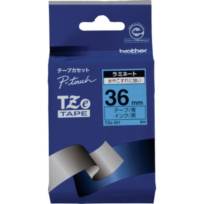 ブラザー Tzeテープ 黒文字/青地/36mm(Tcode:3846748)