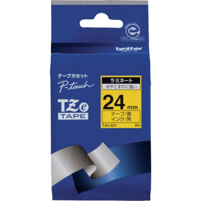 ブラザー Tzeテープ 黒文字/黄地/24mm(Tcode:3846761)