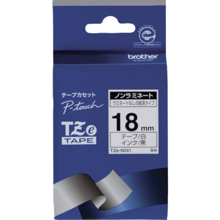ブラザー Tzeテープ ノンラミネート 黒文字/白地/18mm(Tcode:3847542)