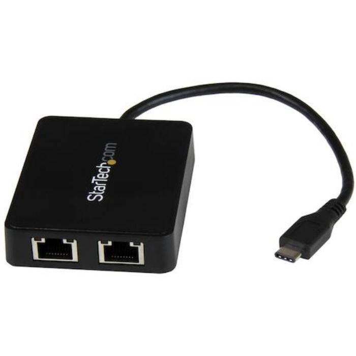 スターテック LANアダプター/USB-C/2x RJ45/10/100/1000Mbps/1x USB-Aポート(Tcode:4931405)