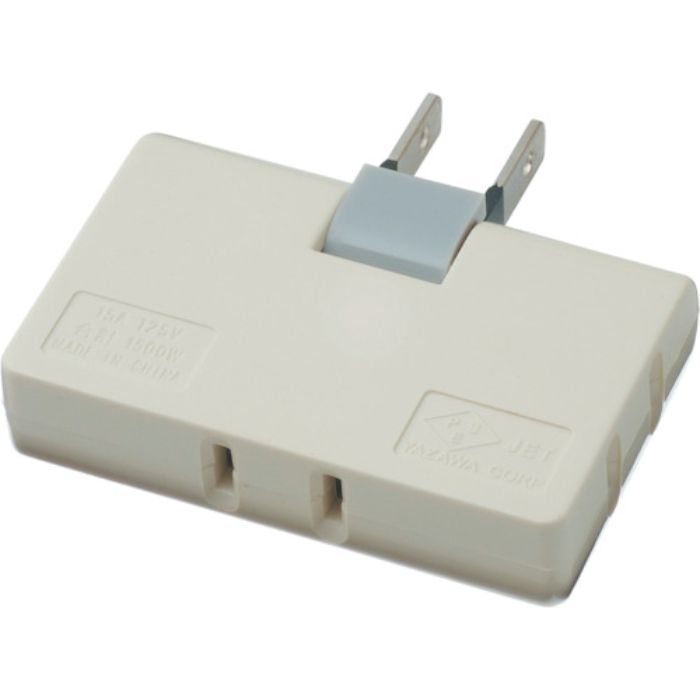 YAZAWA 耐トラ付コーナータップ3個口白(Tcode:3696667)