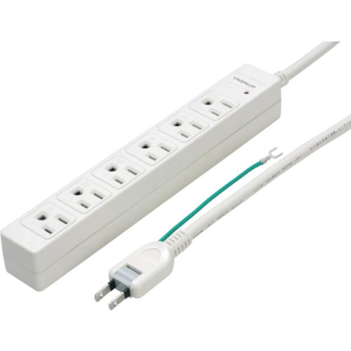 YAZAWA 3Pマグネットタップ6個口5m白(Tcode:3696648)