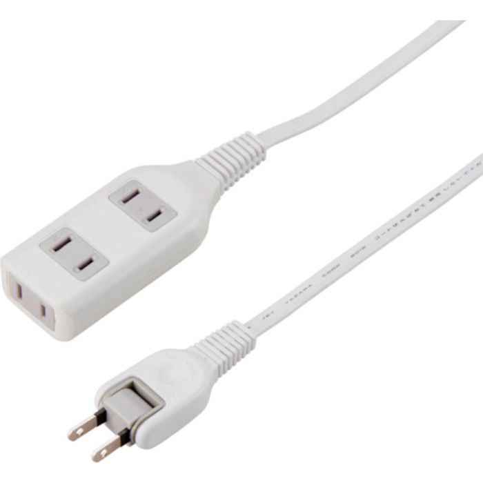 YAZAWA 耐トラ付タップ3個口2mホワイト(Tcode:3696613)