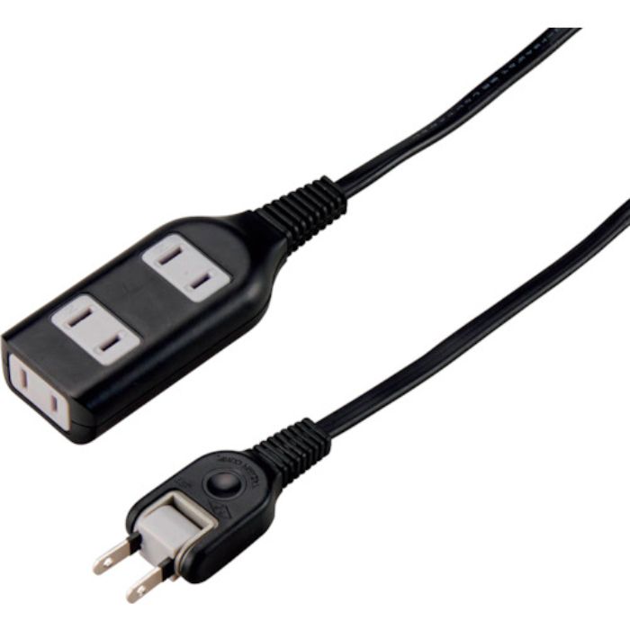 YAZAWA 耐トラ付タップ3個口5mブラック(Tcode:3696622)