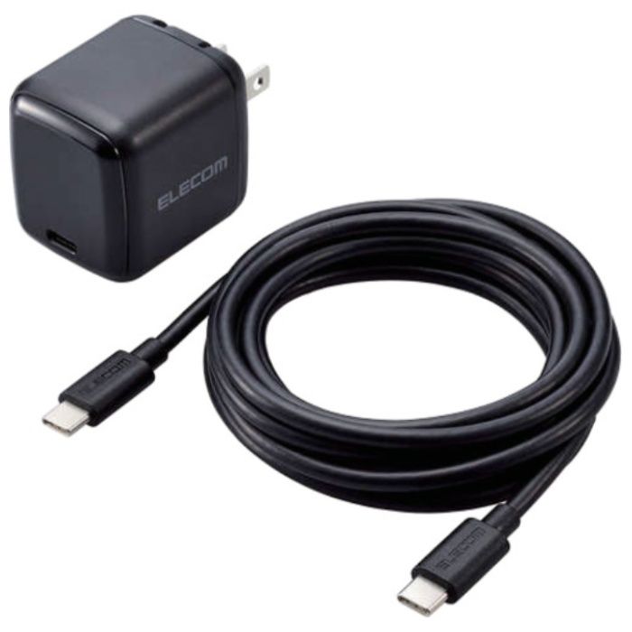 ELECOM　ノートPC用ACアダプター　USB充電器　USB　PD　65W　USB-C×1　ケーブル付　2.0m