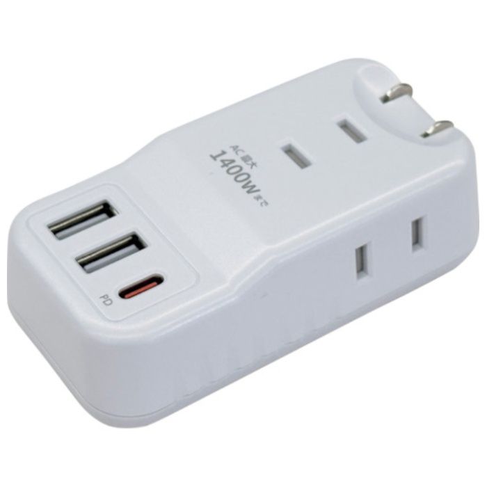 air-J　業界最小クラスモバイルタップACX3,USBX2,type-c(PD20W)X1　BK