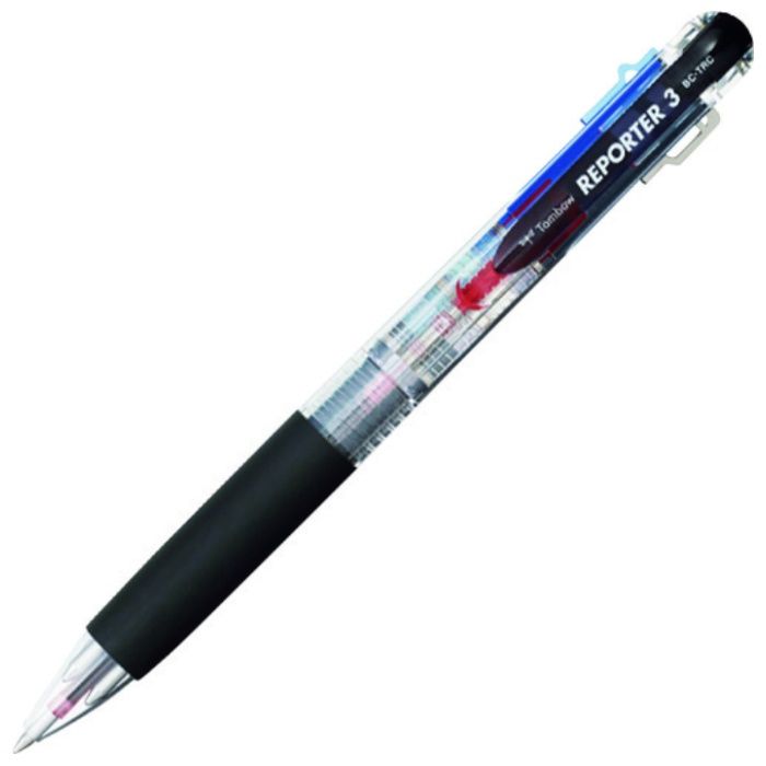 Tombow　3色ボールペン　リポーター3　透明