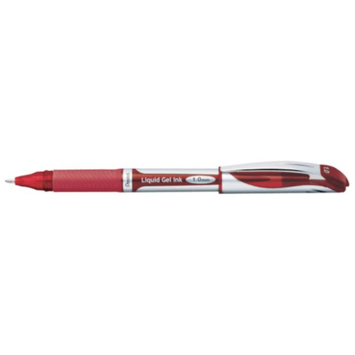 PENTEL　ボールペン　エナージェル　キャップ式　1.0mm　赤