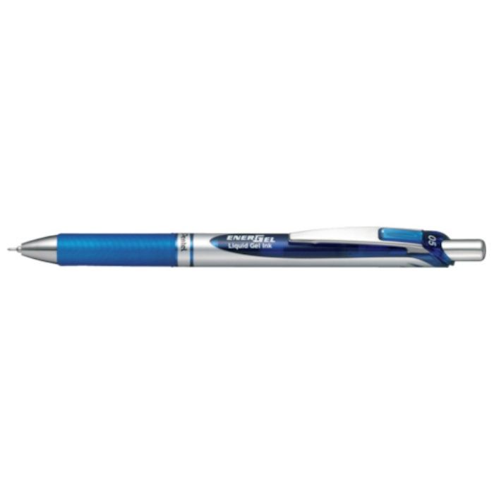 PENTEL　ボールペン　エナージェル　0.5mm　シルバー軸　青