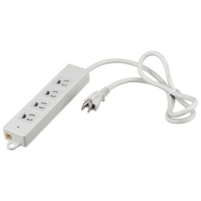 BUFFALO　3ピン式電源タップ　2重構造　雷サージ&ランプ付　1m　ライトグレー