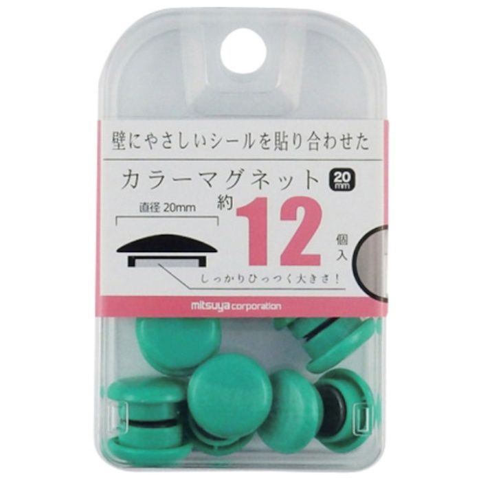mitsuya　カラーマグネット20mm　緑12個　M37117