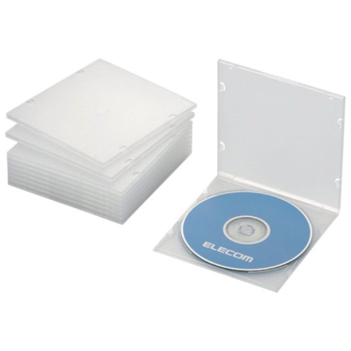 ELECOM　CD・DVD・Blu-rayスリムケース　1枚収納　クリア(10枚入)