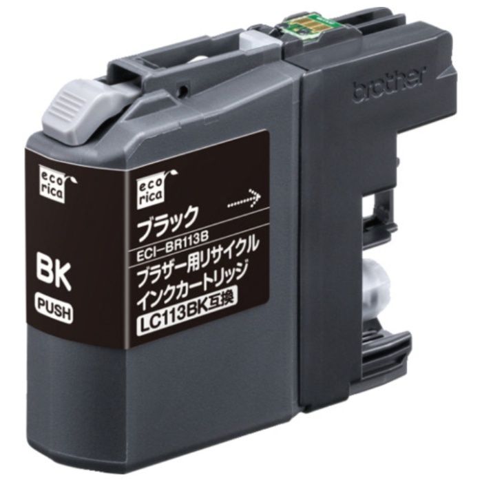 ecorica　LC113BK互換リサイクルインクカートリッジ　ブラック