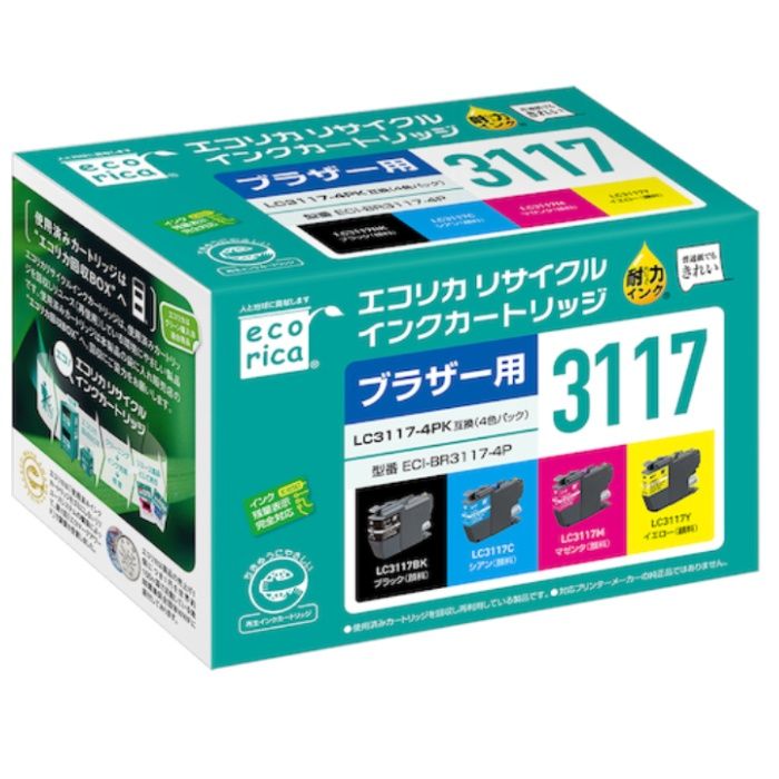 ecorica　LC3117-4PK　互換リサイクルインクカートリッジ