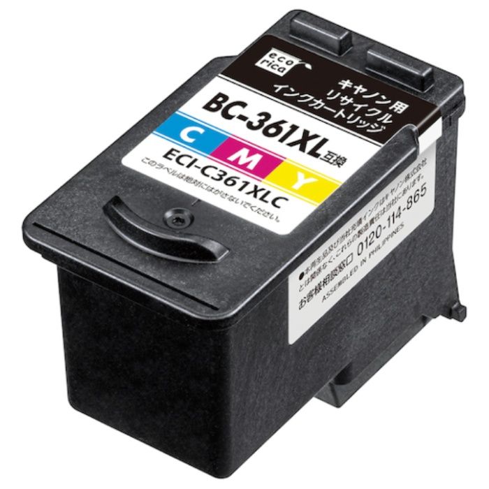 ecorica　BC-361XL　互換リサイクルインクカートリッジ　カラー