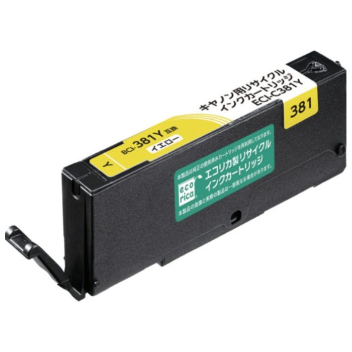 ecorica　BCI-381Y　互換リサイクルインクカートリッジ　イエロー