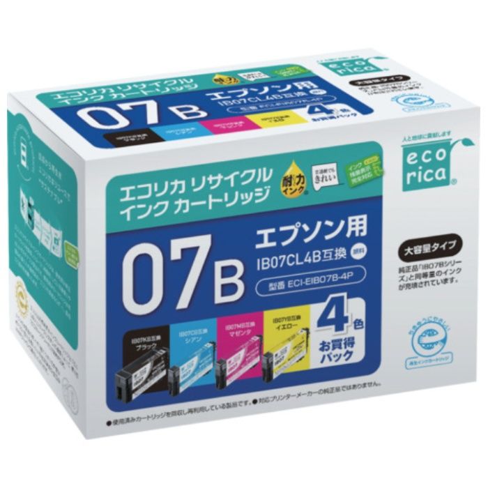 ecorica　IB07CL4B　互換リサイクルインクカートリッジ　4色