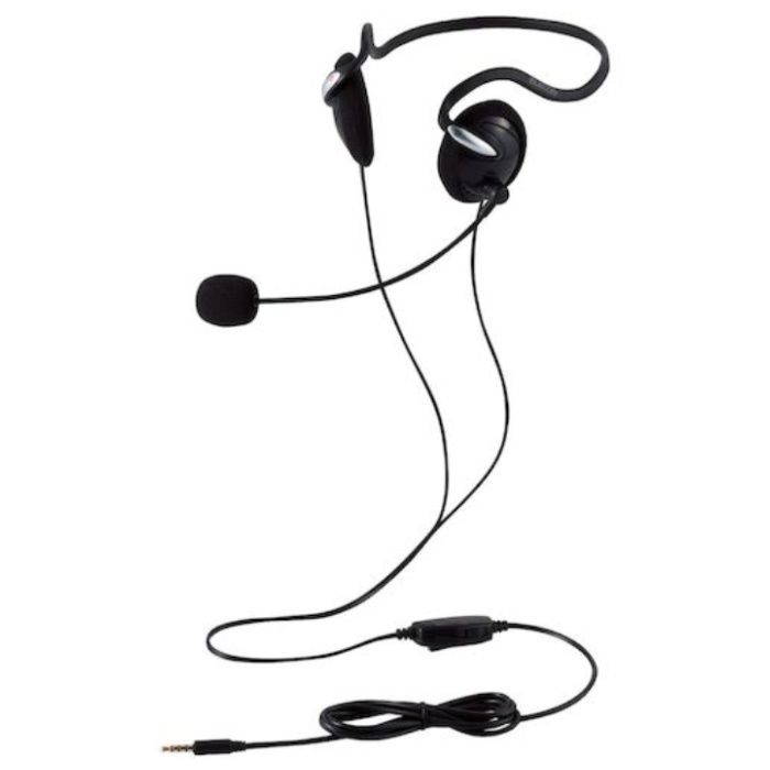 ELECOM　有線ヘッドセット　両耳ネックバンド　4極　1.8m　ブラック