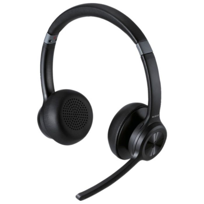 ELECOM　Bluetooth対応ヘッドセット　ノイズリダクションマイク機能付き　ブラック