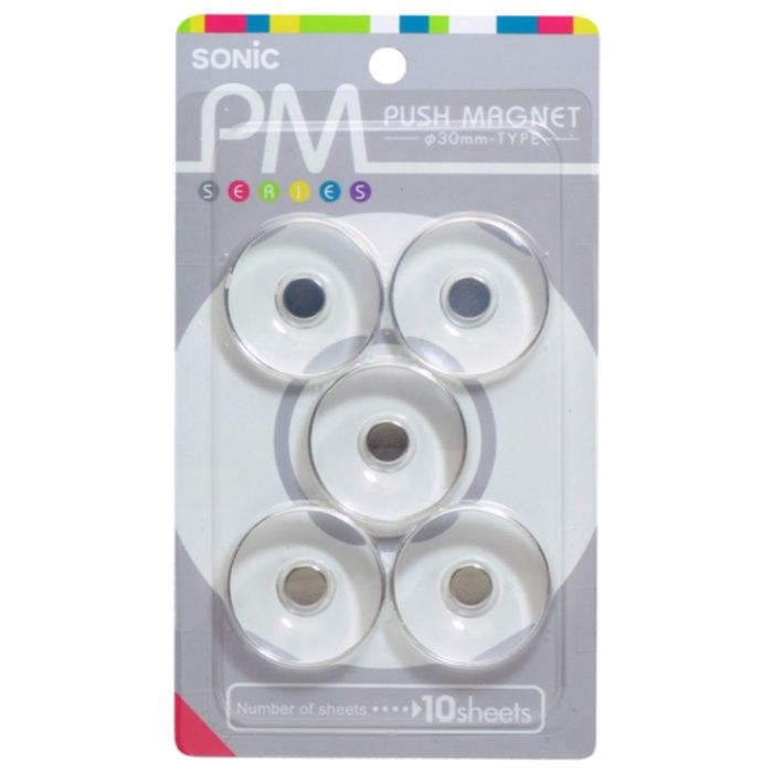 ソニック　プッシュマグネット　Φ30mm　透明