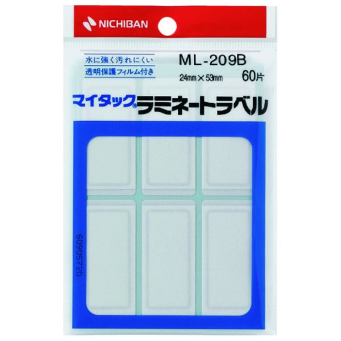 ニチバン　マイタックラミネートラベル　ML209B　1片:24mm×53mm