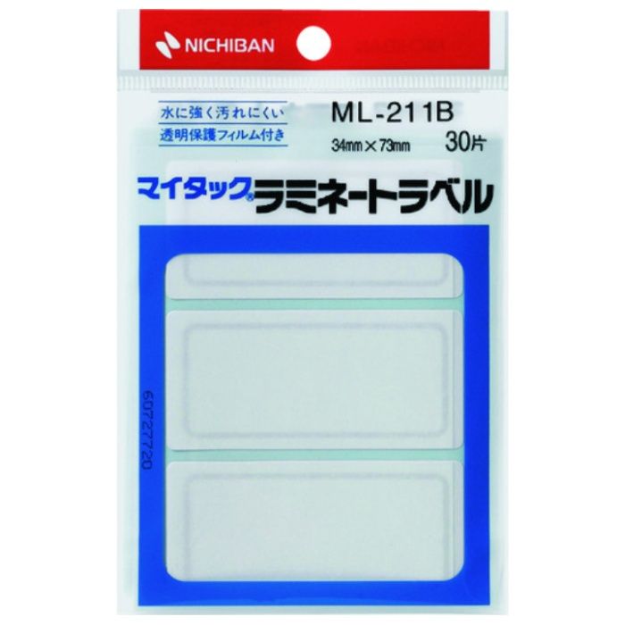 ニチバン　マイタックラミネートラベル　ML211B　1片辺34×73mm