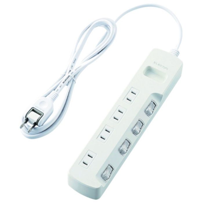 ELECOM　省エネタップ　個別スイッチ　4個口　2m　ホワイト