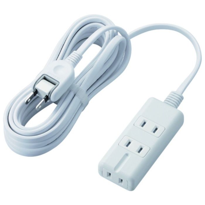 ELECOM　磁石タップ　3個口(内3ピン1)　5m　ホワイト