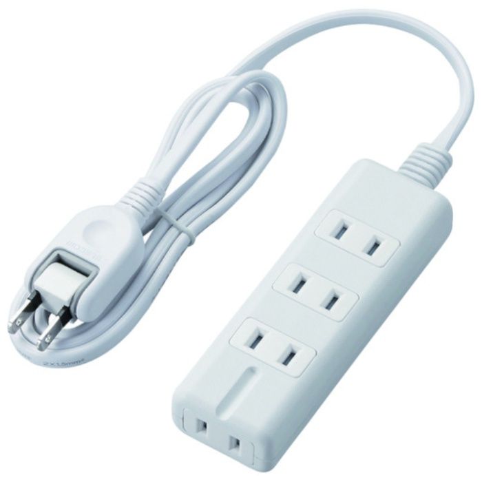 ELECOM　磁石タップ　4個口(内3ピン1)　1m　ホワイト