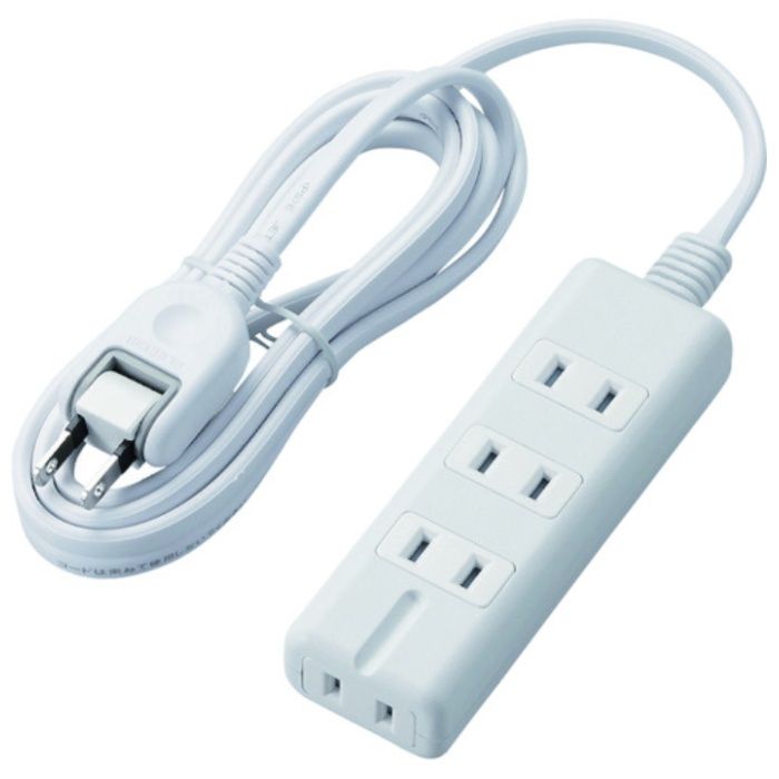 ELECOM　磁石タップ　4個口(内3ピン1)　2m　ホワイト