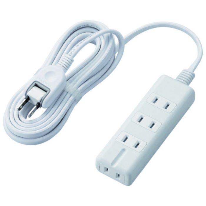 ELECOM　磁石タップ　4個口(内3ピン1)　3m　ホワイト