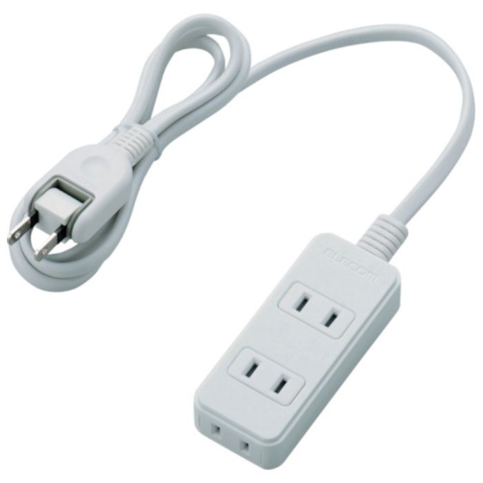 ELECOM　電源タップ(雷ガード付き)　3個口　1m　ホワイト