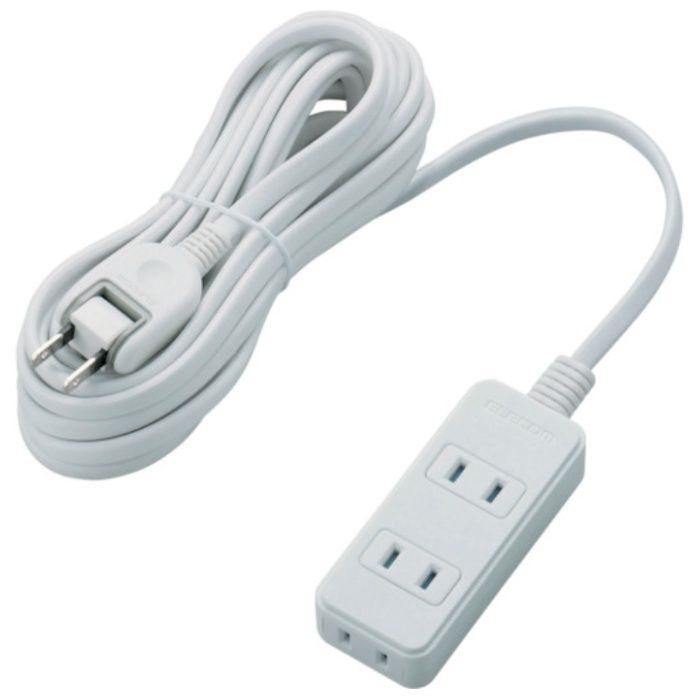 ELECOM　電源タップ(雷ガード・ほこりシャッター)　3個口　5m　ホワイト