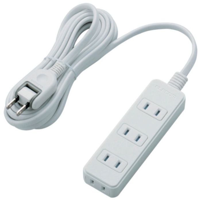 ELECOM　電源タップ(雷ガード・ほこりシャッター)　4個口　3m　ホワイト