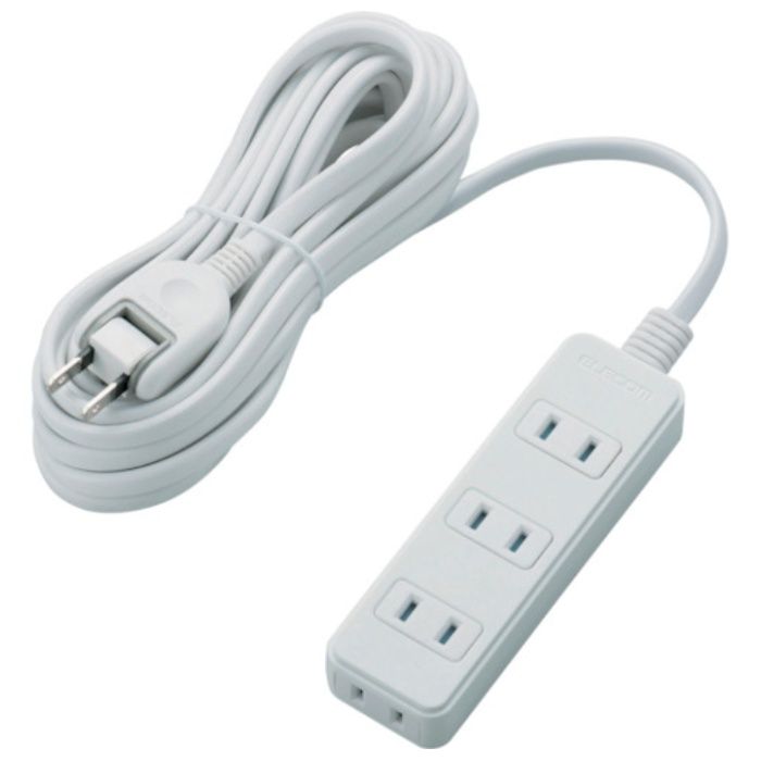 ELECOM　電源タップ(雷ガード・ほこりシャッター)　4個口　5m　ホワイト