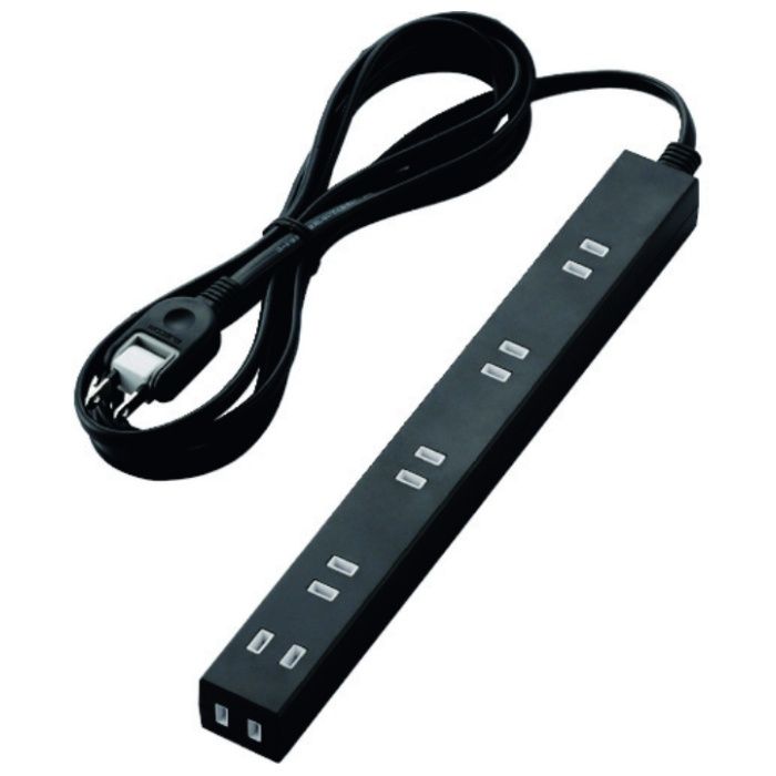 ELECOM　ほこり防止シャッター付スリムタップ(雷ガード内蔵)3.0m　ブラック