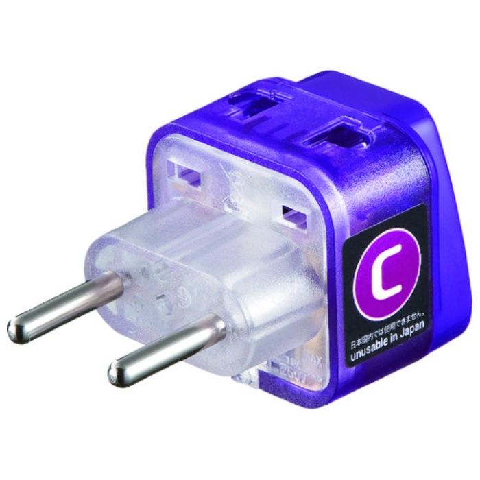 SANWA　海外電源変換アダプタエレプラグW-C(ヨーロッパ全域)