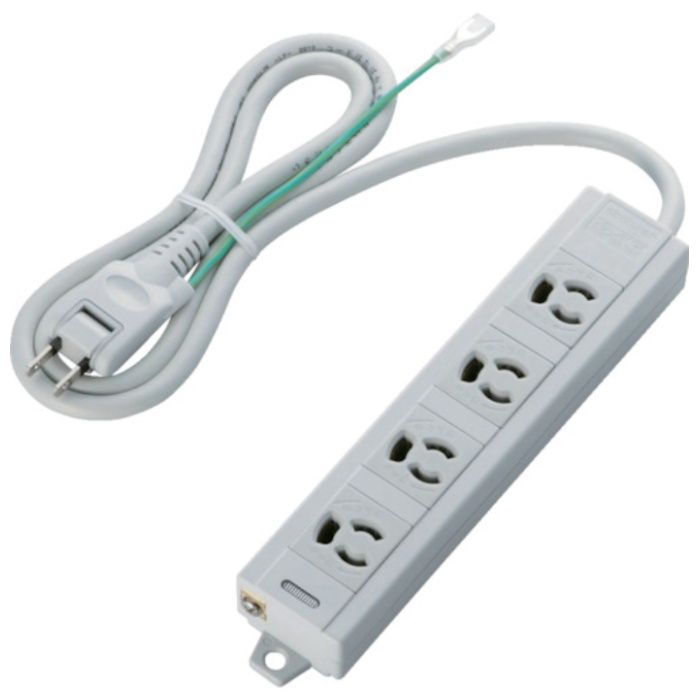 ELECOM　RoHs準拠OAタップ　3P　4個口　マグネット付き　1m　グレー