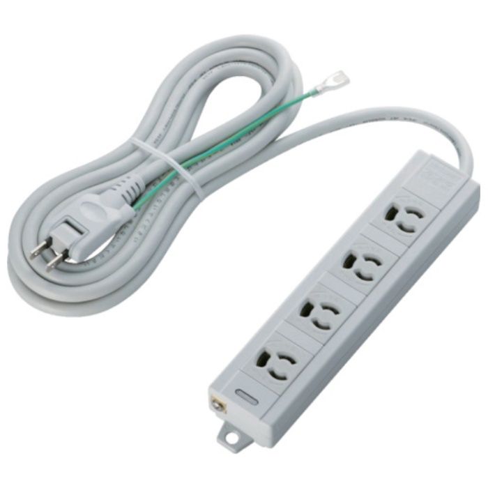 ELECOM　RoHs準拠OAタップ　3P　4個口　マグネット付き　3m　グレー