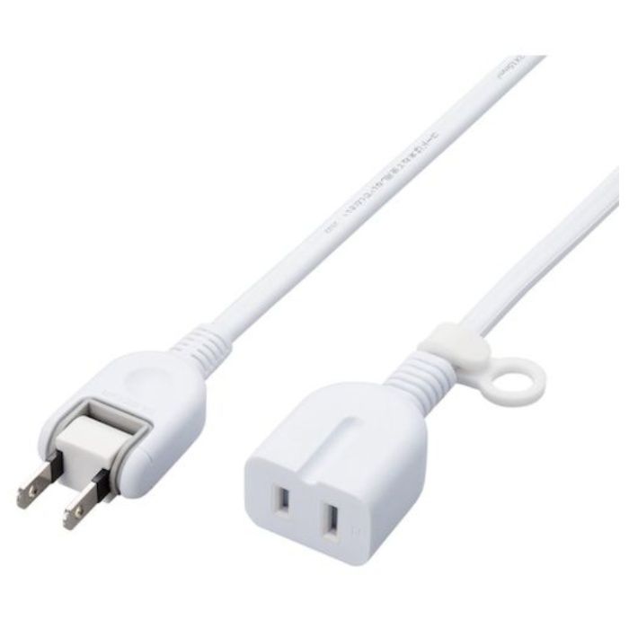 ELECOM　延長タップ　スタンダード　ホコリ防止シャッター付　1.0m　ホワイト