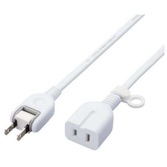 ELECOM　延長タップ　スタンダード　ホコリ防止シャッター付　2.0m　ホワイト