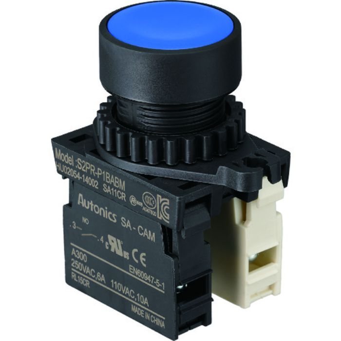 TRUSCO 押しボタンスイッチ Φ25 1a-1b 青(Tcode:2077717)