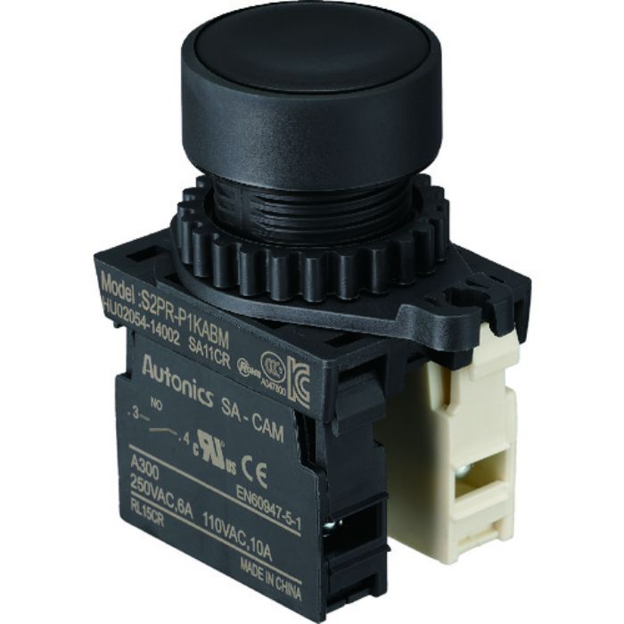 TRUSCO 押しボタンスイッチ Φ25 1a-1b 黒(Tcode:2077718)
