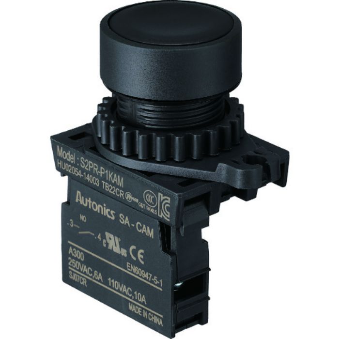 TRUSCO 押しボタンスイッチ Φ25 1a 黒(Tcode:2077723)