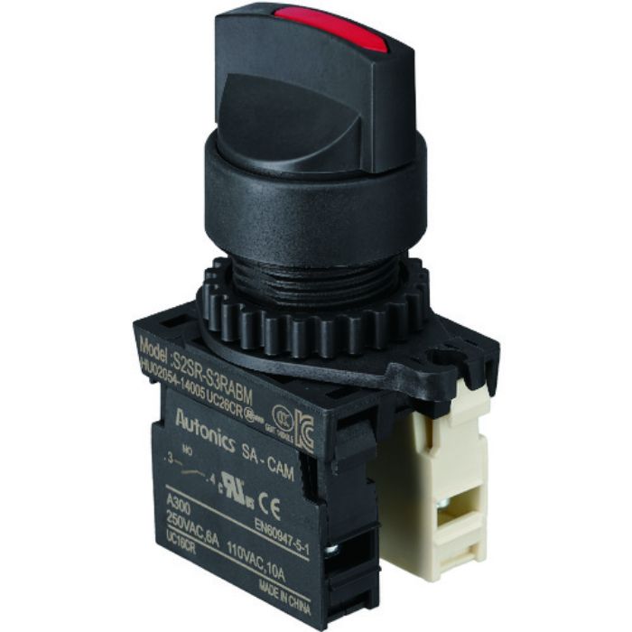 TRUSCO セレクタスイッチ Φ25 90°2ノッチ 1a-1b 赤(Tcode:2079501)