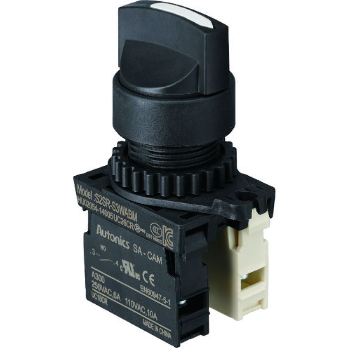 TRUSCO セレクタスイッチ Φ25 90°2ノッチ 1a-1b 白(Tcode:2079502)