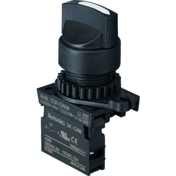 TRUSCO セレクタスイッチ Φ25 90°2ノッチ 1a 白(Tcode:2079504)