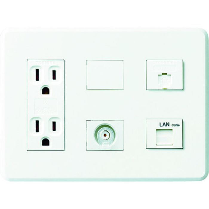 Abaniact 情報コンセント TEL/LAN/TV(4K8K対応) カテ5e(Tcode:8599593)