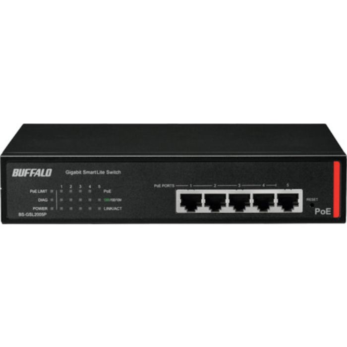 バッファロー 法人向け Giga対応 PoE Layer2 スマートLiteスイッチ 5ポート(Tcode:3527828)